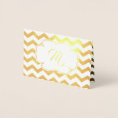 Monogram | Dank u wel | Chevron Stipes Folie Kaarten (Voorkant)