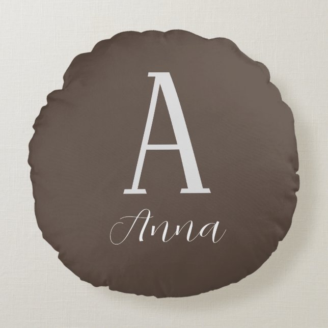 Monogram Dark Autumn vibe Coussin rond (Devant)