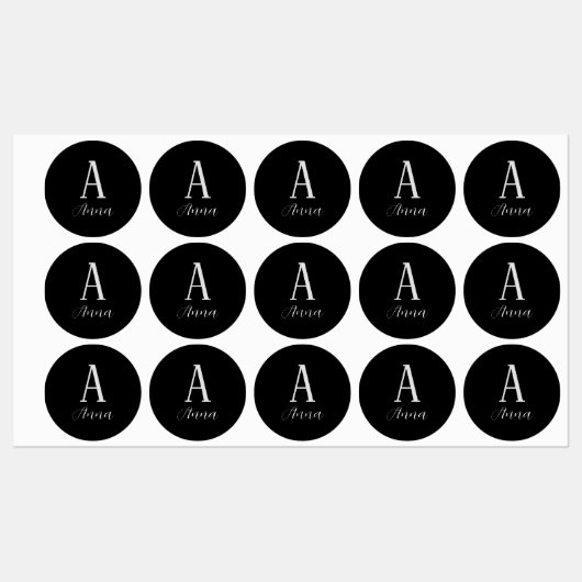 Monogram Dark Autumn vibe Étiquettes (Feuille)