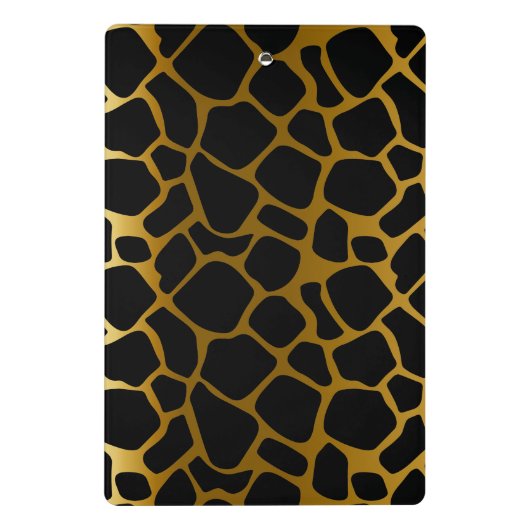 Monogram Dark Gold en Black Giraffe Pattern Mini Klembord (Achterkant)