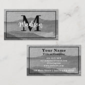Monogram Dark & Light Grey Mountain Waterverf Art Visitekaartje (Voorkant / Achterkant)