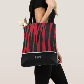 Monogram Dark Red Zebra Stripes Draagtas (Dichtbij)