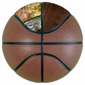 Monogram Dark Wood 5 Foto Collage Basketbal (Rechts)
