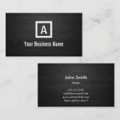 Monogram Dark Wood Stripes Visitekaartje (Voorkant / Achterkant)