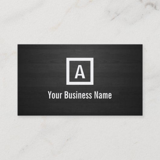 Monogram Dark Wood Stripes Visitekaartje (Voorkant)