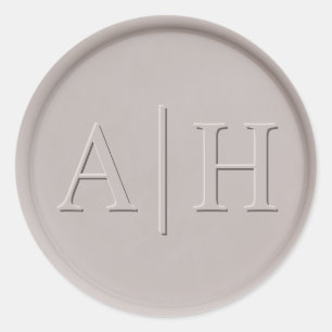 Monogram Datum Clay Wax Seal Sticker