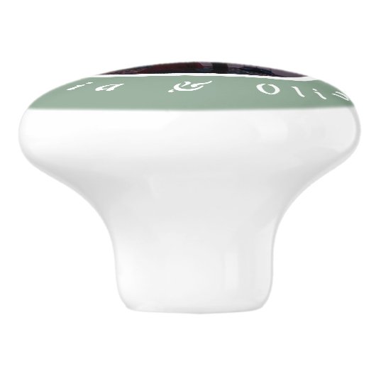 Monogram Datum  Omlijst Aangepaste Foto Keramische Keramische Knop (Zijkant)