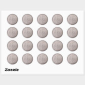 Monogram Datum Parelgrijze Sticker (Vel)