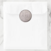 Monogram Datum Parelgrijze Sticker (Tas)