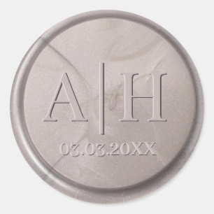 Monogram Datum Parelgrijze Sticker