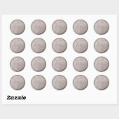 Monogram Datum parelgrijze waszegelteken Ronde Sticker (Vel)
