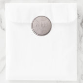 Monogram Datum parelgrijze waszegelteken Ronde Sticker (Tas)