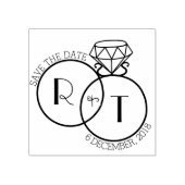 Monogram De datumstempel opslaan Rubberstempel (Afrduk)
