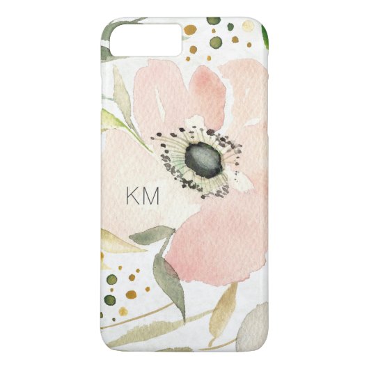 Monogram | De Joy of White | Waterverf Floral Case-Mate iPhone Case (Achterkant)