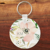 Monogram | De Joy of White | Waterverf Floral Sleutelhanger (Voorkant)