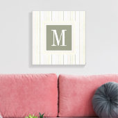 Monogram | De Joy of White | Waterverf Stripes Canvas Afdruk (Insitu (Woonkamer))