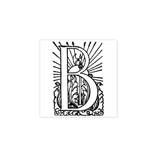 Monogram  decoratief initiaal Letter B Rubberstempel (Afrduk)