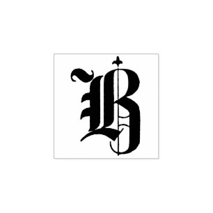 Monogram  decoratief oud Engels Letter B Rubberstempel