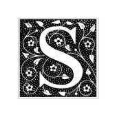 Monogram decoratieve bloemletter S Rubberstempel (Afrduk)