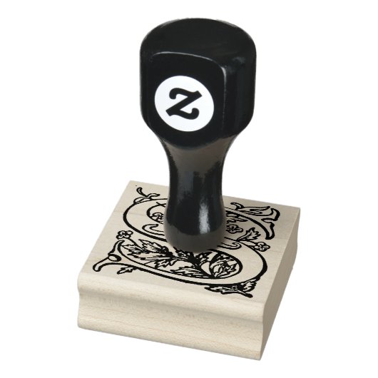 Monogram decoratieve bloemletter S Rubberstempel (Stempel)
