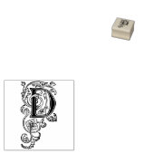 Monogram  decoratieve hoofdletter D Rubberstempel (Gestempeld)