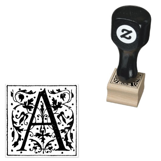 Monogram  decoratieve letter A Rubberstempel (Gestempeld)