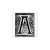 Monogram  decoratieve letter A Rubberstempel (Afrduk)