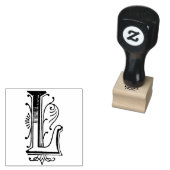 Monogram  decoratieve letter L Rubberstempel (Gestempeld)