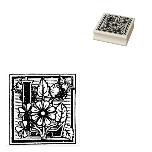 Monogram  decoratieve letter L Rubberstempel (Gestempeld)