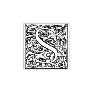 Monogram decoratieve letter S Rubberstempel