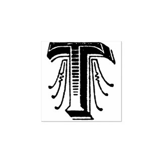 Monogram  decoratieve letter T Rubberstempel