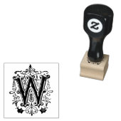 Monogram  decoratieve letter W Rubberstempel (Gestempeld)