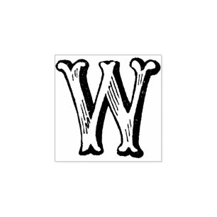 Monogram  decoratieve letter W Rubberstempel