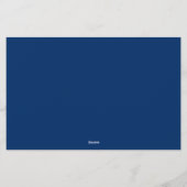 Monogram Decoratieve Typografie Marine Blauwe Rand Briefpapier (Achterkant)