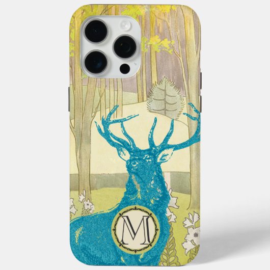Monogram Deer Art Nouveau Forest iphone Case-Mate iPhone Case (Achterkant)