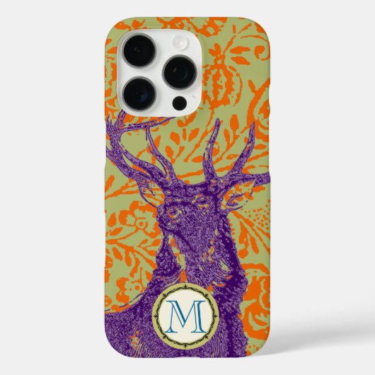Monogram  Deer Art Nouveau Forest iphone Case-Mate iPhone Case (Achterkant)