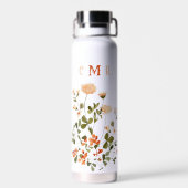 Monogram Delicate Spring Floral Botanical Waterfles (Achterkant)