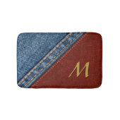Monogram Denim en Leder Badmat (Voorkant)