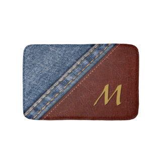  Monogram Denim en Leder Badmat