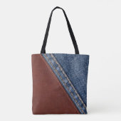  Monogram Denim en Leder Draagtas (Achterkant)