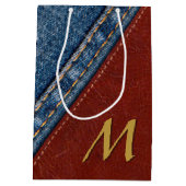 Monogram Denim en Leder Medium Cadeauzakje (Achterkant)
