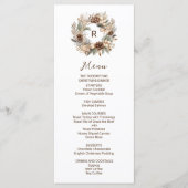 Monogram Denneappel Winterkrans Kerstfeestje Menu (Voorkant)