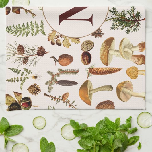 Monogram dennenbos schatten patroon theedoek (Gevouwen)