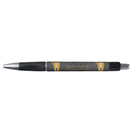 Monogram Dentist - zwart en goud Pen (Voorkant)