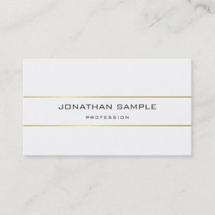 Monogram Design Trendy Plain Modern Gold Striped Visitekaartje