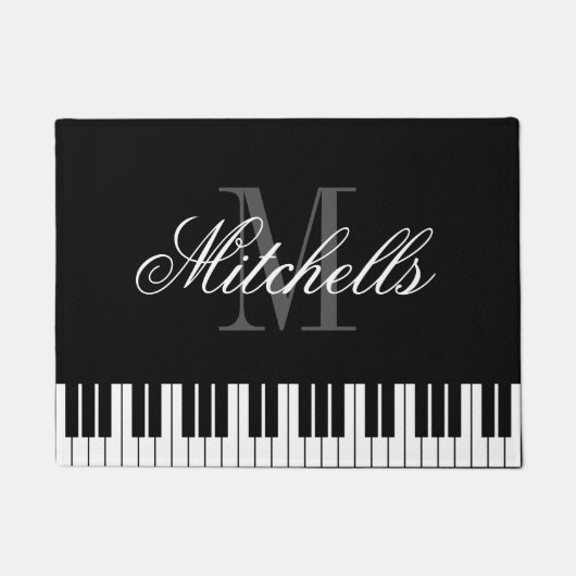 Monogram deurmat voor zwarte en witte groothoeksle (Voorkant)