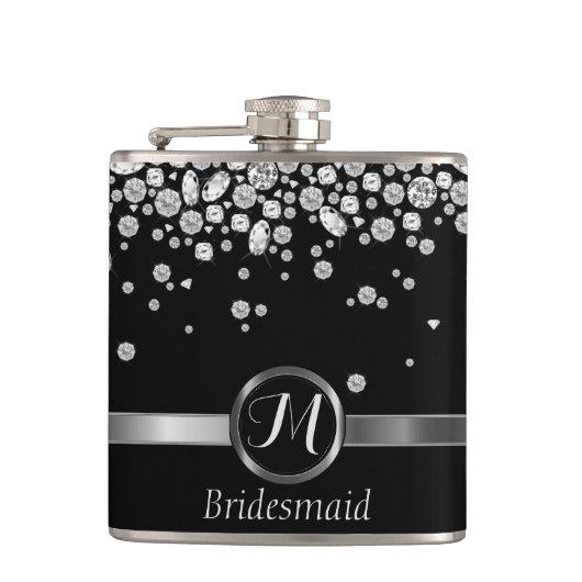 Monogram Diamond - Bridesmaid Heupfles (Voorkant)
