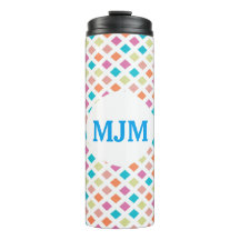 Monogram Diamond Pattern Thermal Tumbler