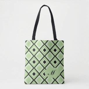 Monogram Diamond Pattern Tote Bag
