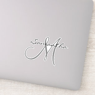 Monogram Die-Cut Aangepast Gepersonaliseerd Sticker